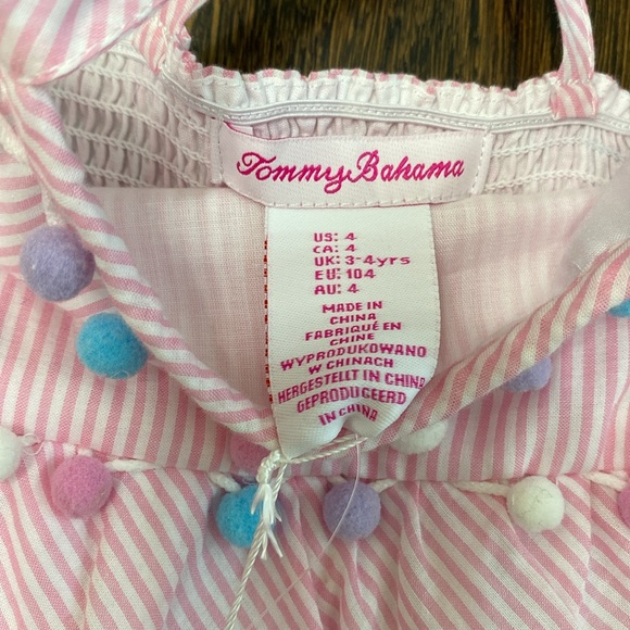 NWT Tommy Bahama Seersucker and PomPom Ball Dress size 4 - Picture 3 of 7